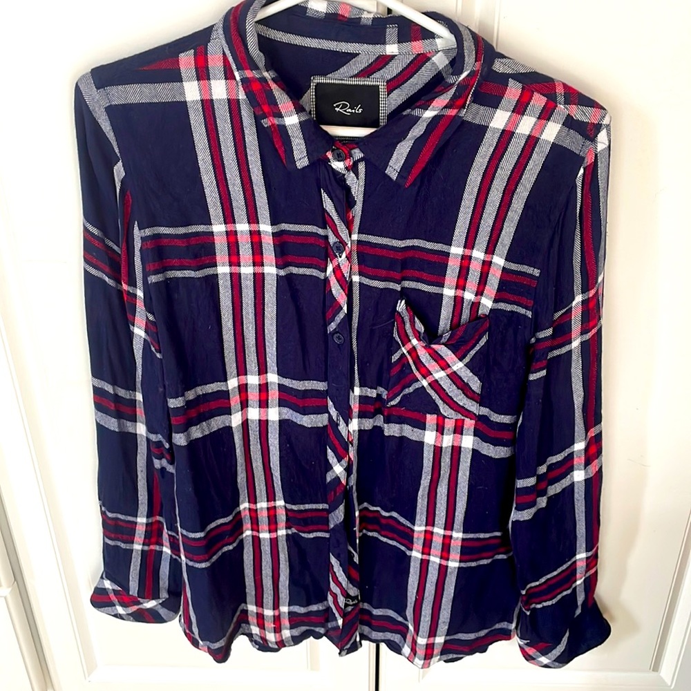 RAILS PLAID SHIRT!!!! Medium navy / red - excellent condition